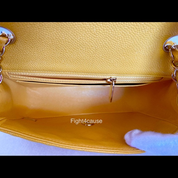Mini Rectangle Classic Flap Bag Yellow Caviar LGHW - Picture 7 of 8